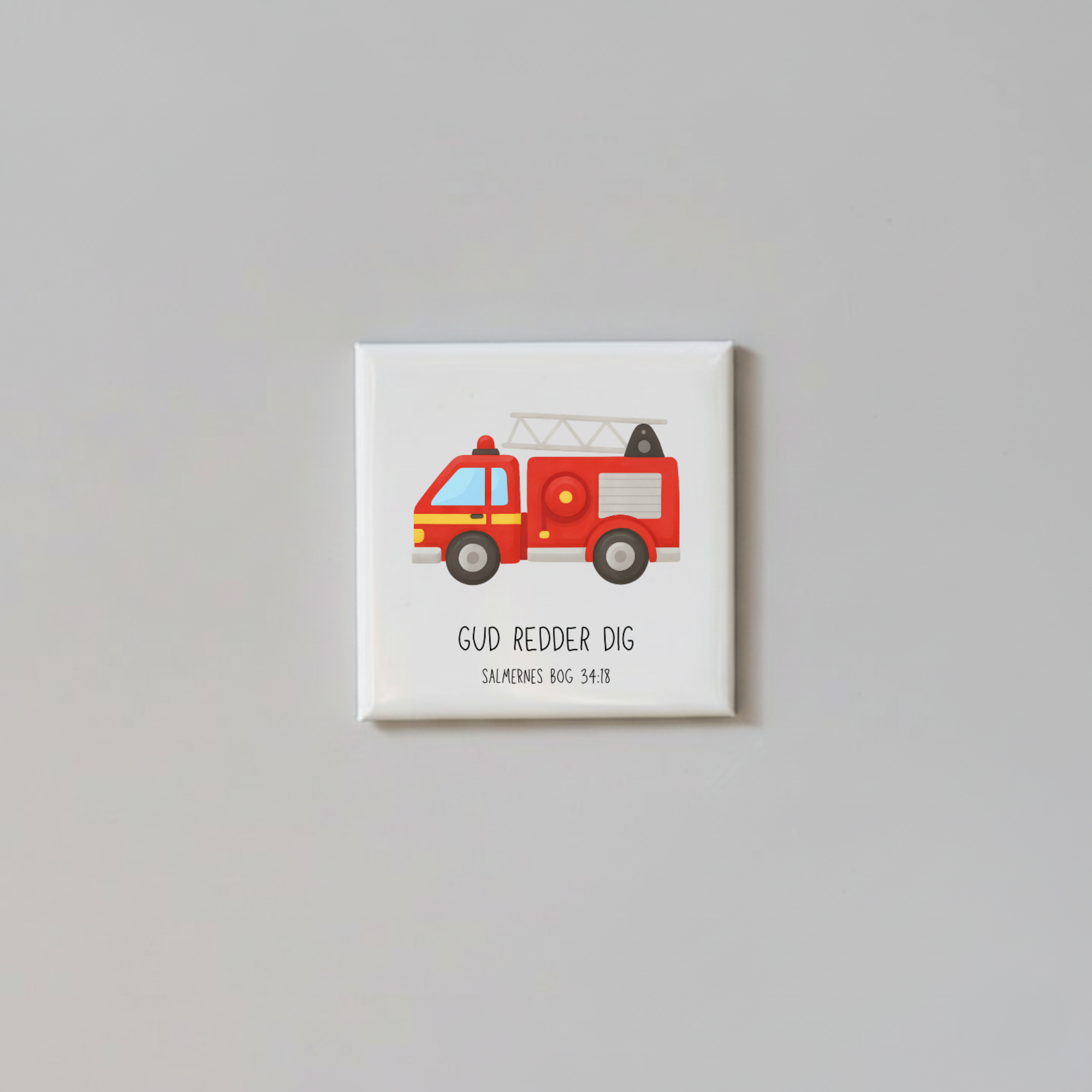 "Gud redder dig" børnemagneter 5x5 cm