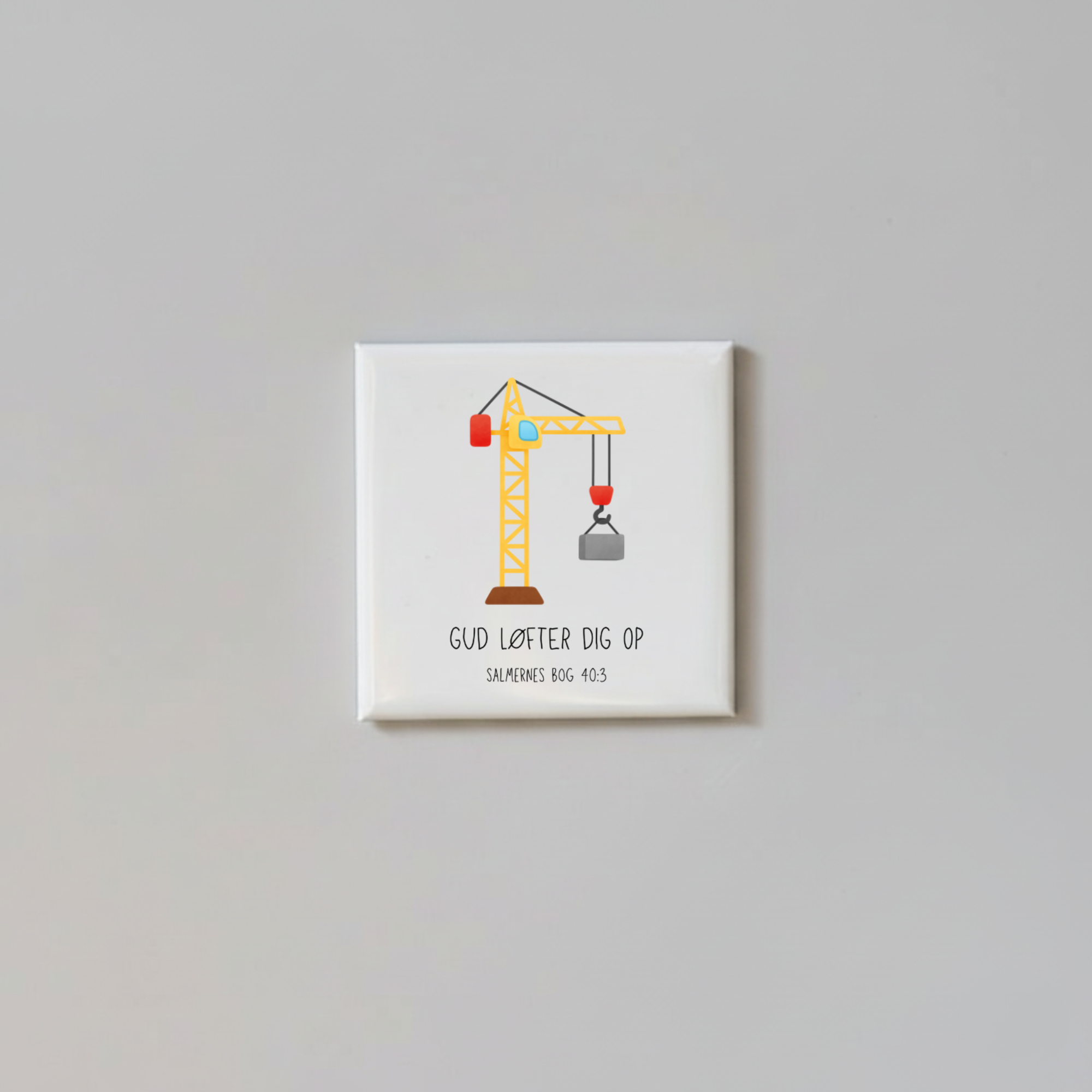 "Gud løfter dig op" børnemagneter 5x5 cm