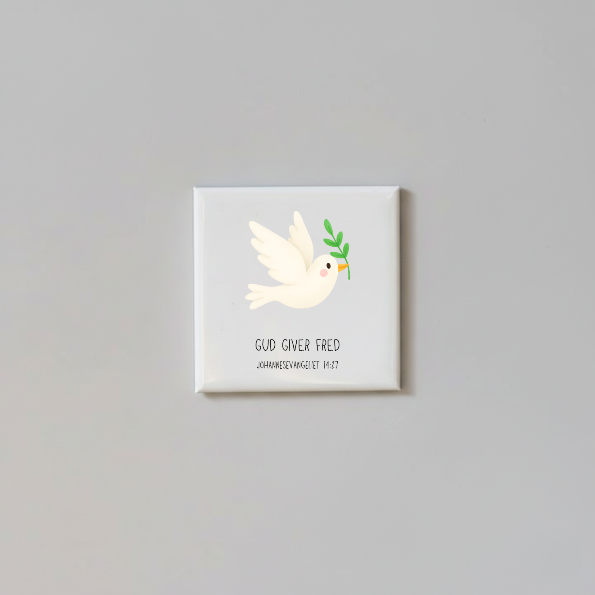 "Gud giver fred" børnemagneter 5x5 cm