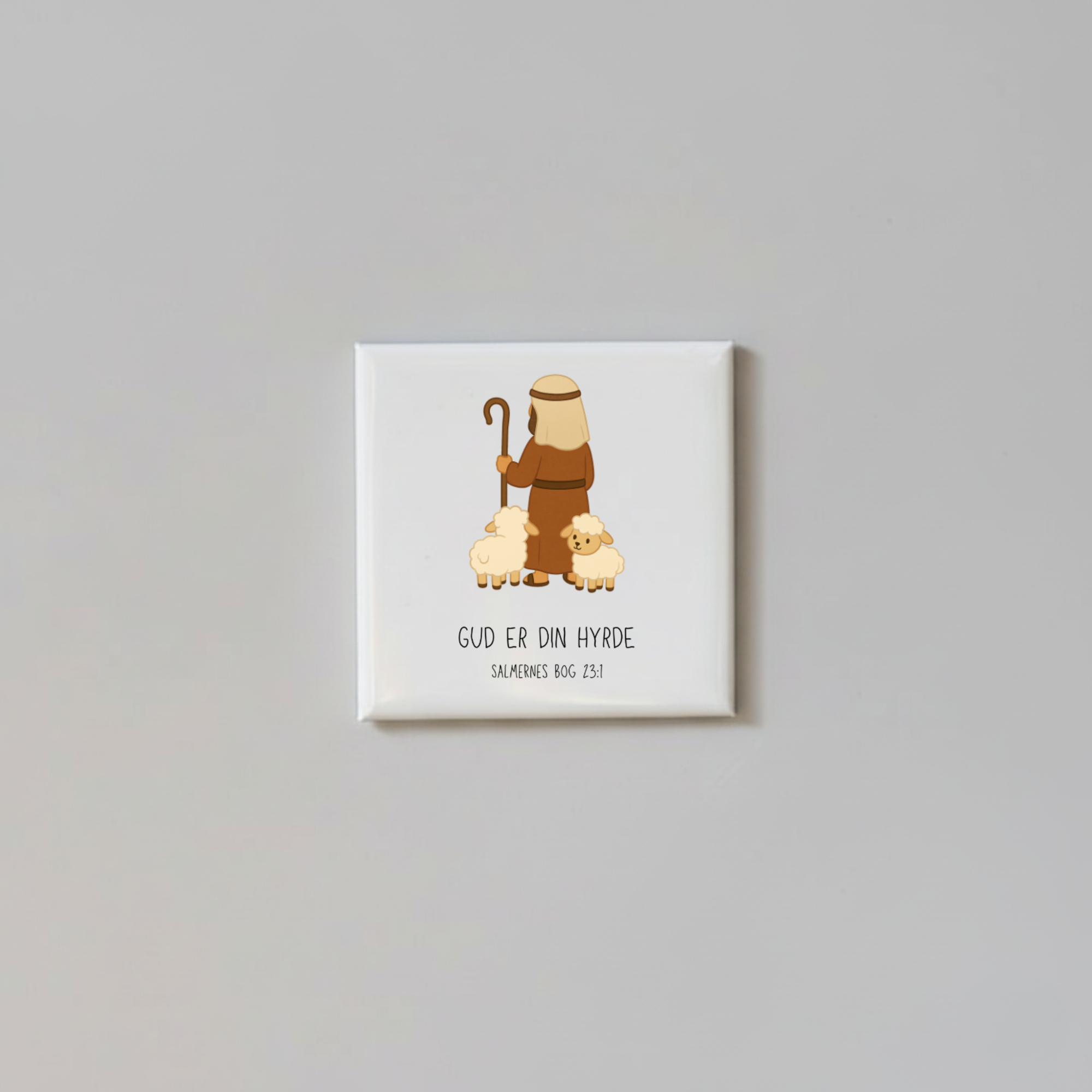 "Gud er din hyrde" børnemagneter 5x5 cm