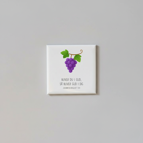 "Bliver du i Gud, så bliver Gud i dig" børnemagneter 5x5 cm