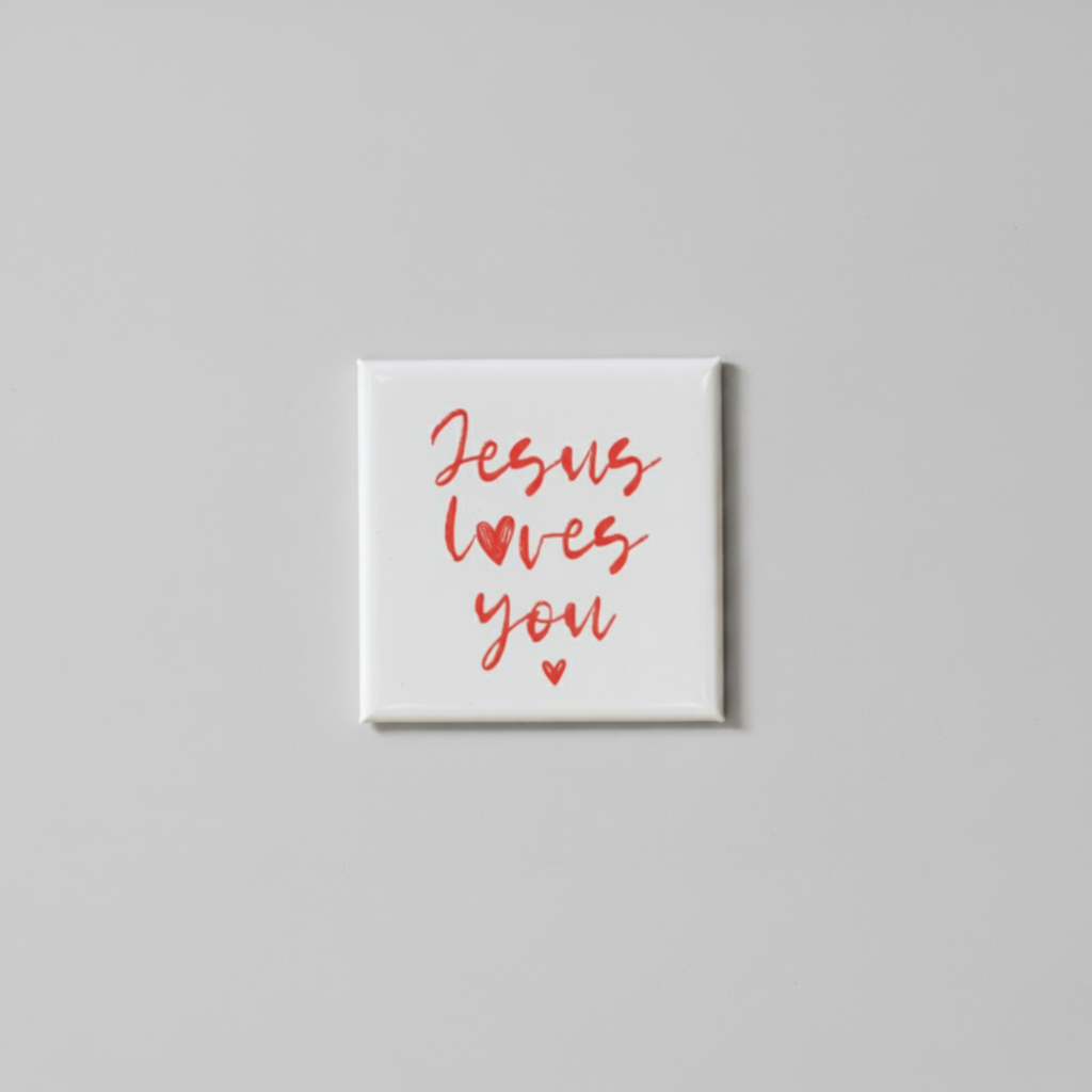 "Jesus loves you" 5x5 magnet