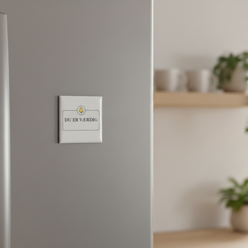 "Du er værdig" 5x5 magnet