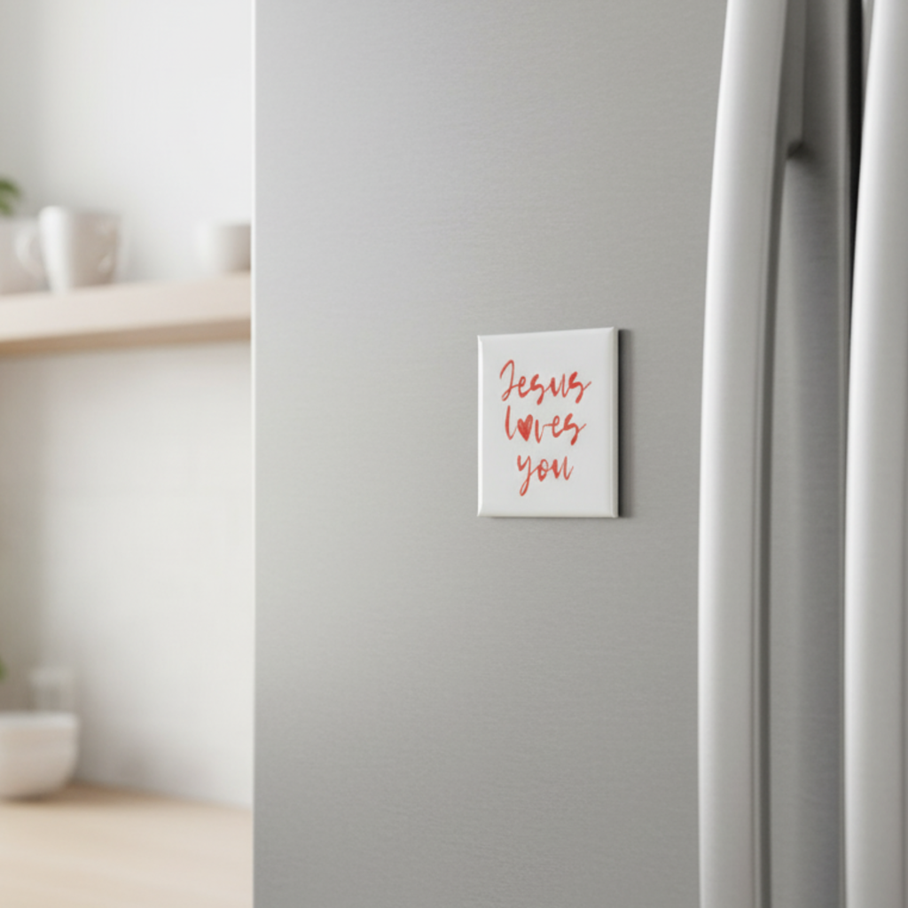 "Jesus loves you" 5x5 magnet