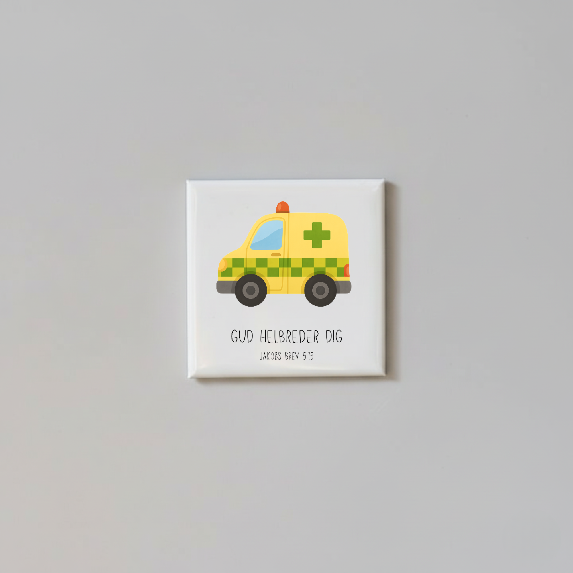 "Gud helbreder dig" børnemagneter 5x5 cm