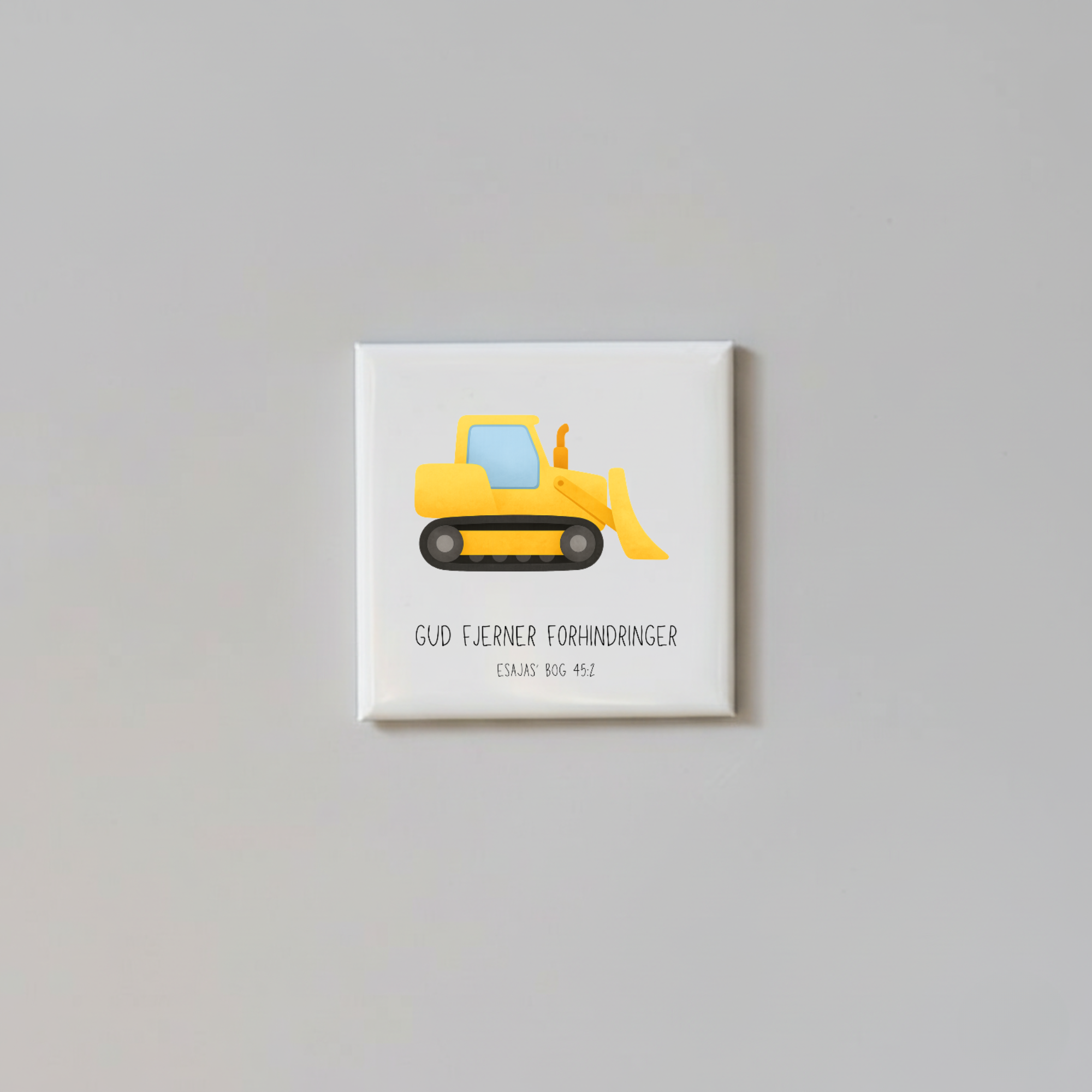 "Gud fjerner forhindringer" børnemagneter 5x5 cm